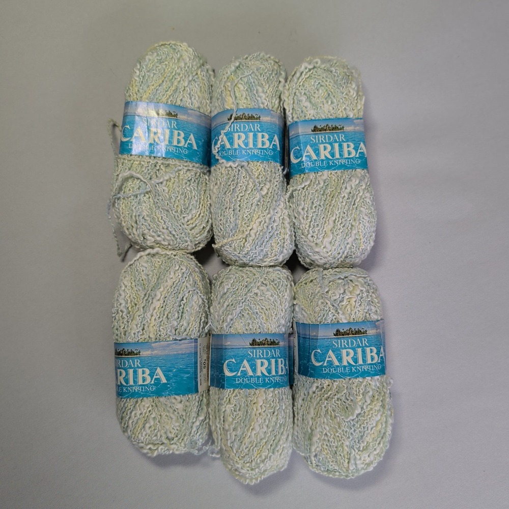 Sirdar Cariba Double Knitting Yarn Lot of 6 Skeins 50g Cotton Blend Variegated